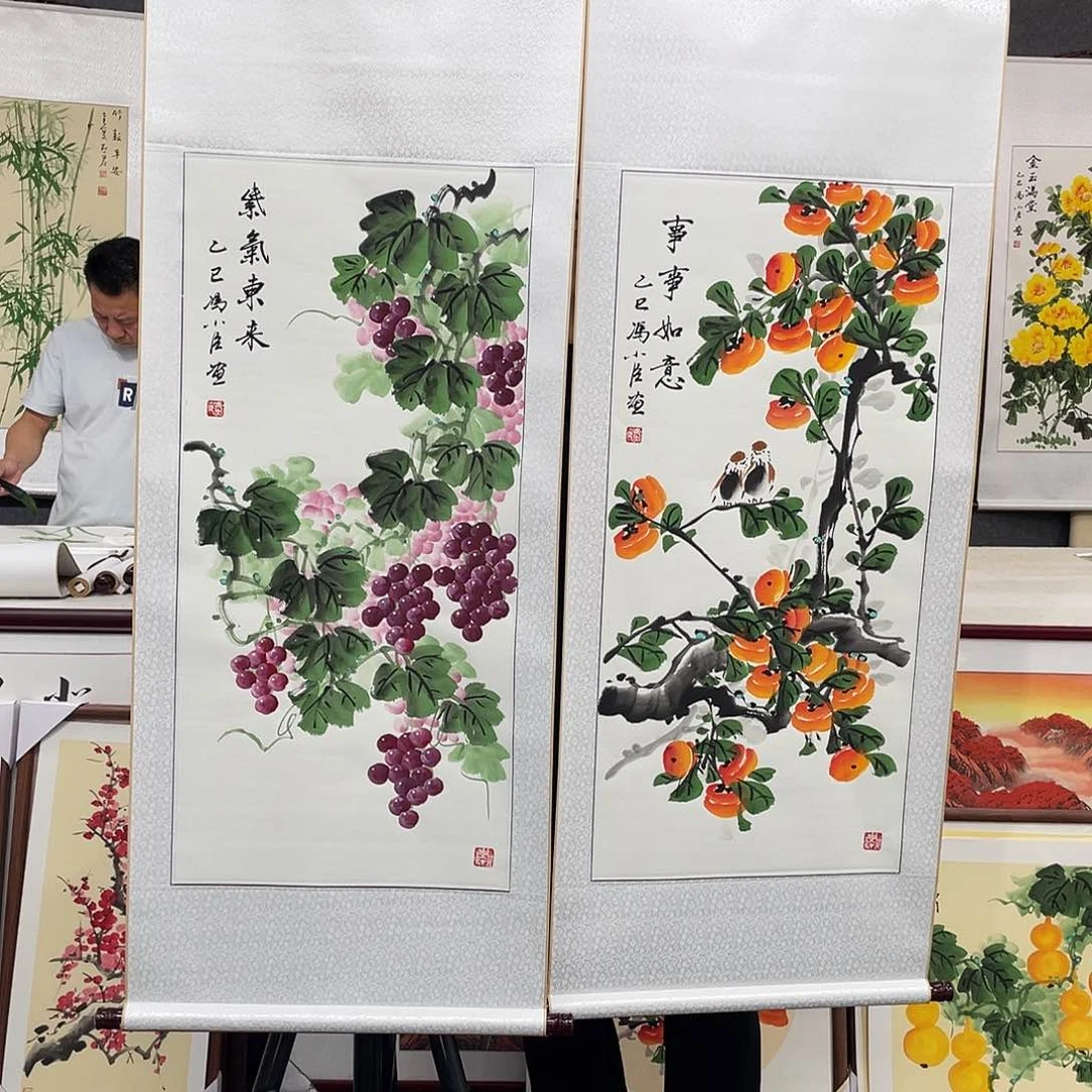 国画手绘手写作品