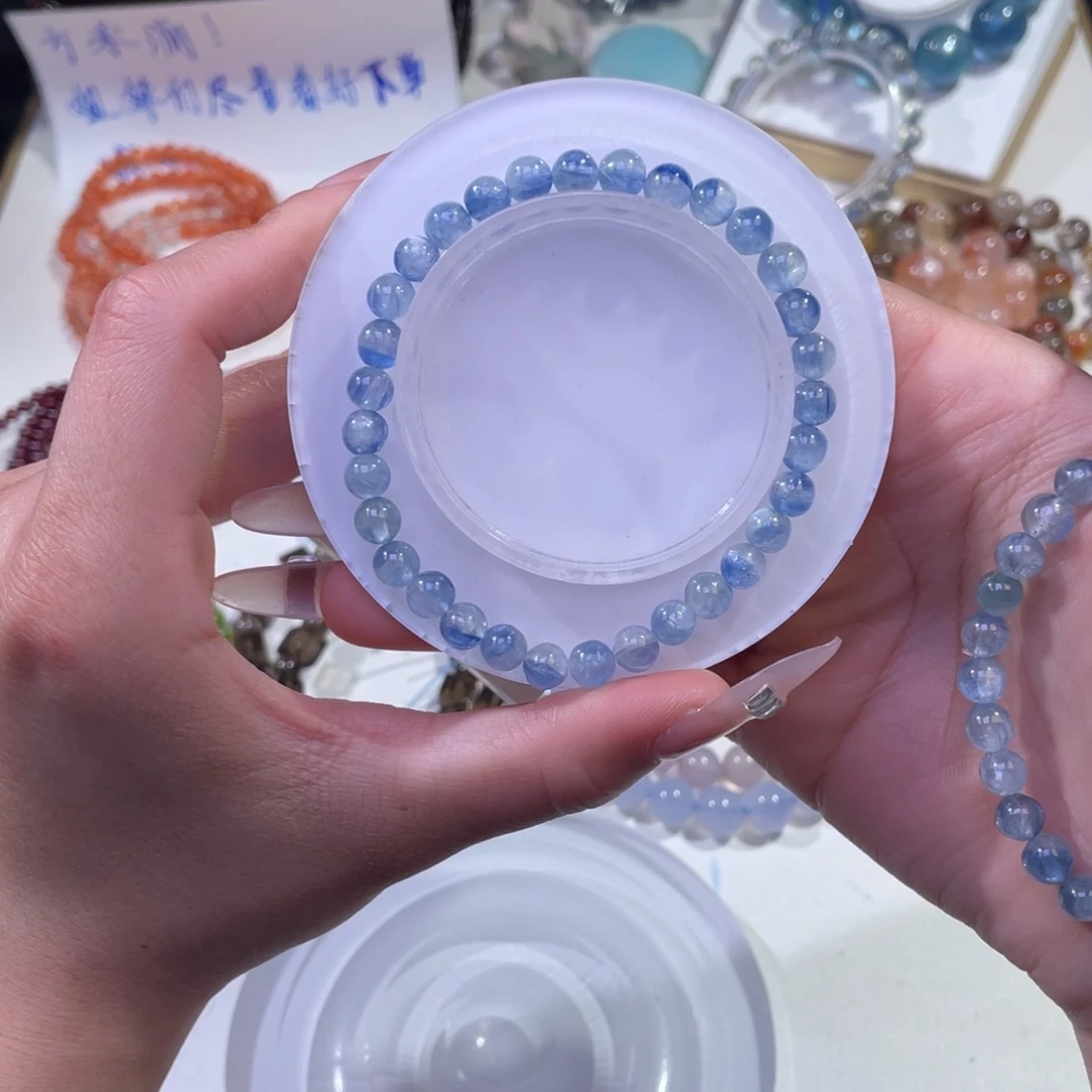 未镶嵌手链水晶拉丝蓝晶石6mm