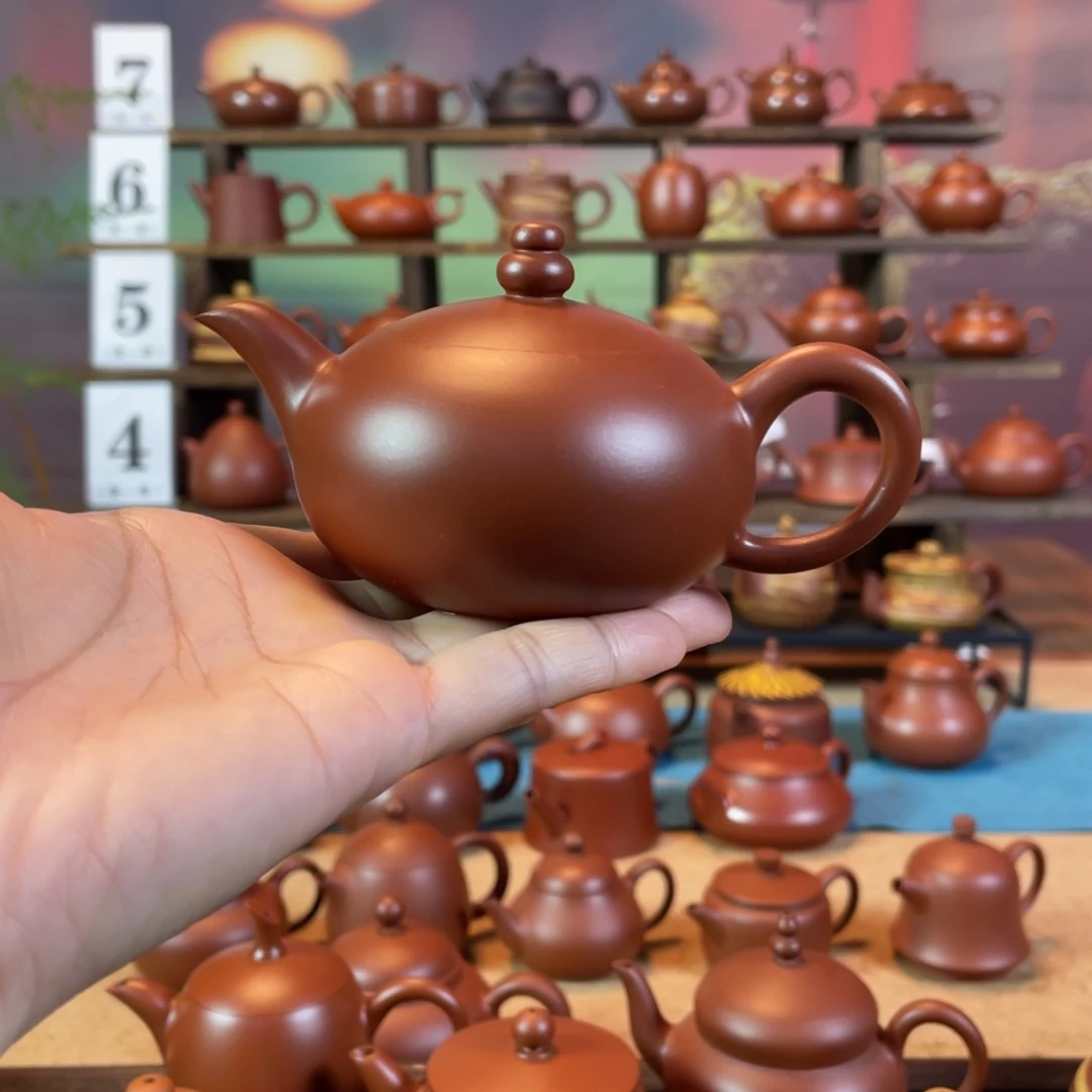 茶壶紫砂『**』潮州手工手拉朱泥富贵壶