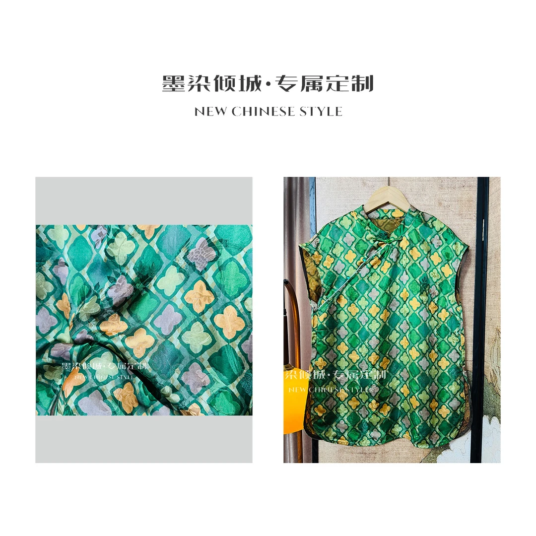 绿颜·小衫-高定轻奢小众改良版斜襟短袖小衫