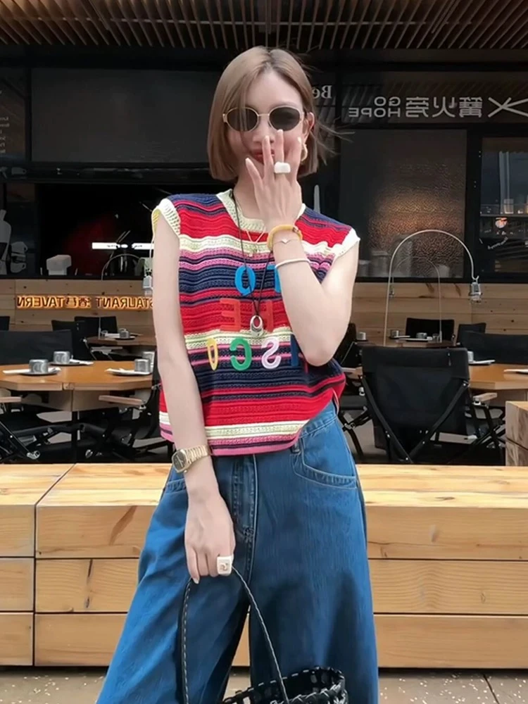 【炫彩织章】2025设计师定制款夏季新款针织短袖.D0547