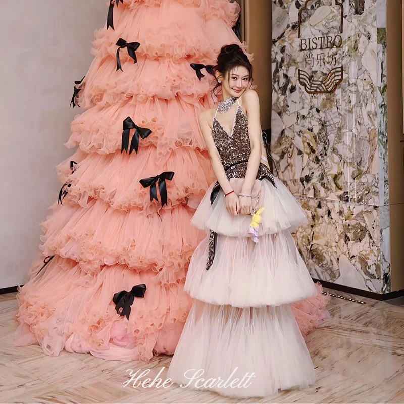 【5月第一期】你的呵呵 法式浪漫氛围轻量感三层立褶A字半身纱裙