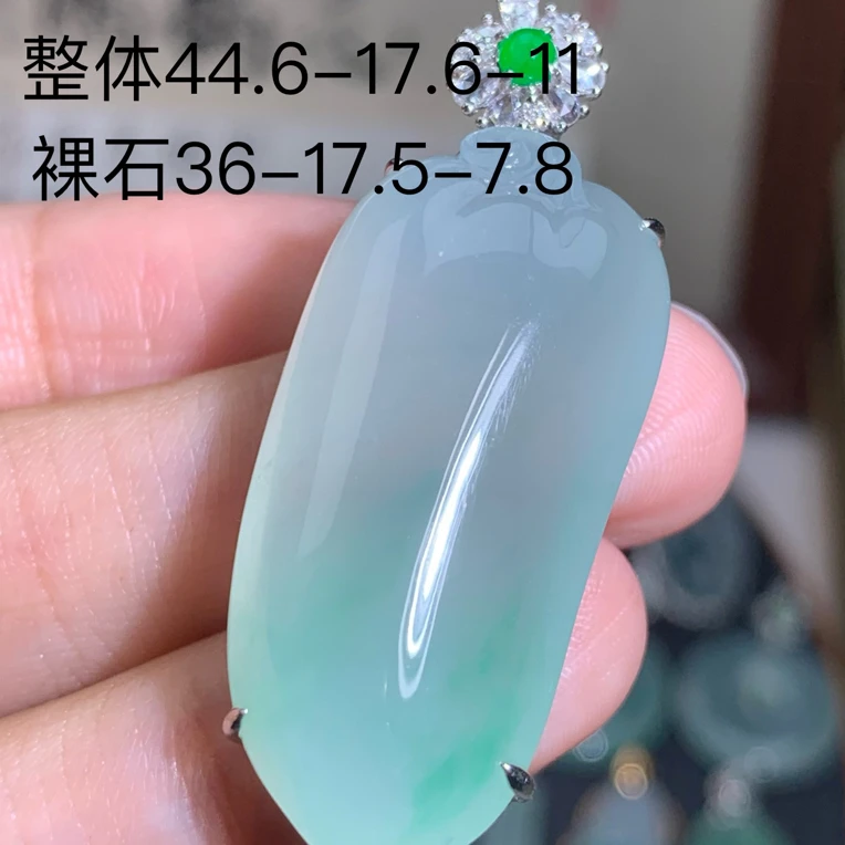 档口实拍 天然缅甸A货18K金镶 冰胶飘绿 大福瓜 饱满大气 性价比