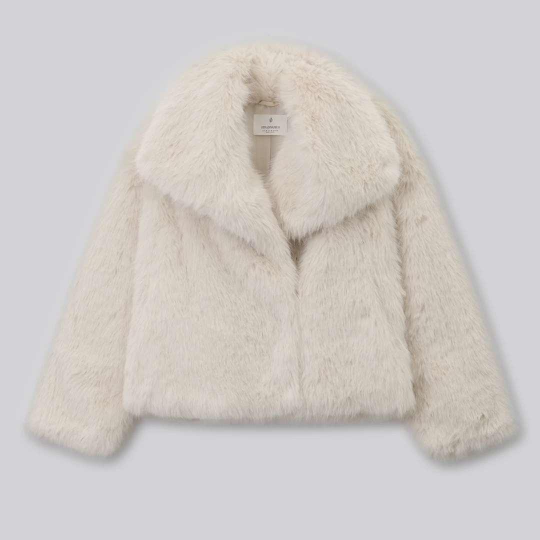 女士冬季时尚高级感翻领毛毛外套4922