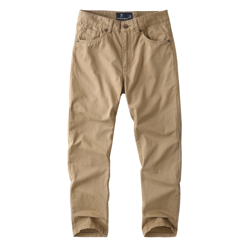 2522春秋季纯棉直筒裤男士基础百搭欧美休闲裤水洗细帆布宽松长裤