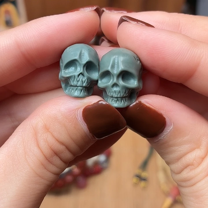 玛瑙/玉髓未镶嵌骷髅骷髅配珠-11mm