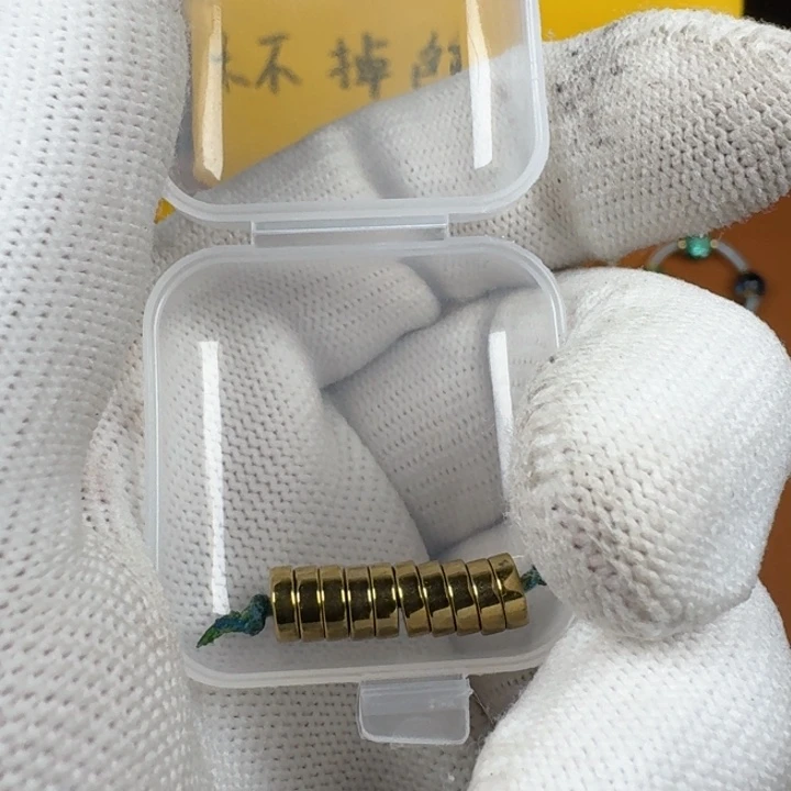 合成碳硅石铜合金文玩配饰黑胆石6✖️2