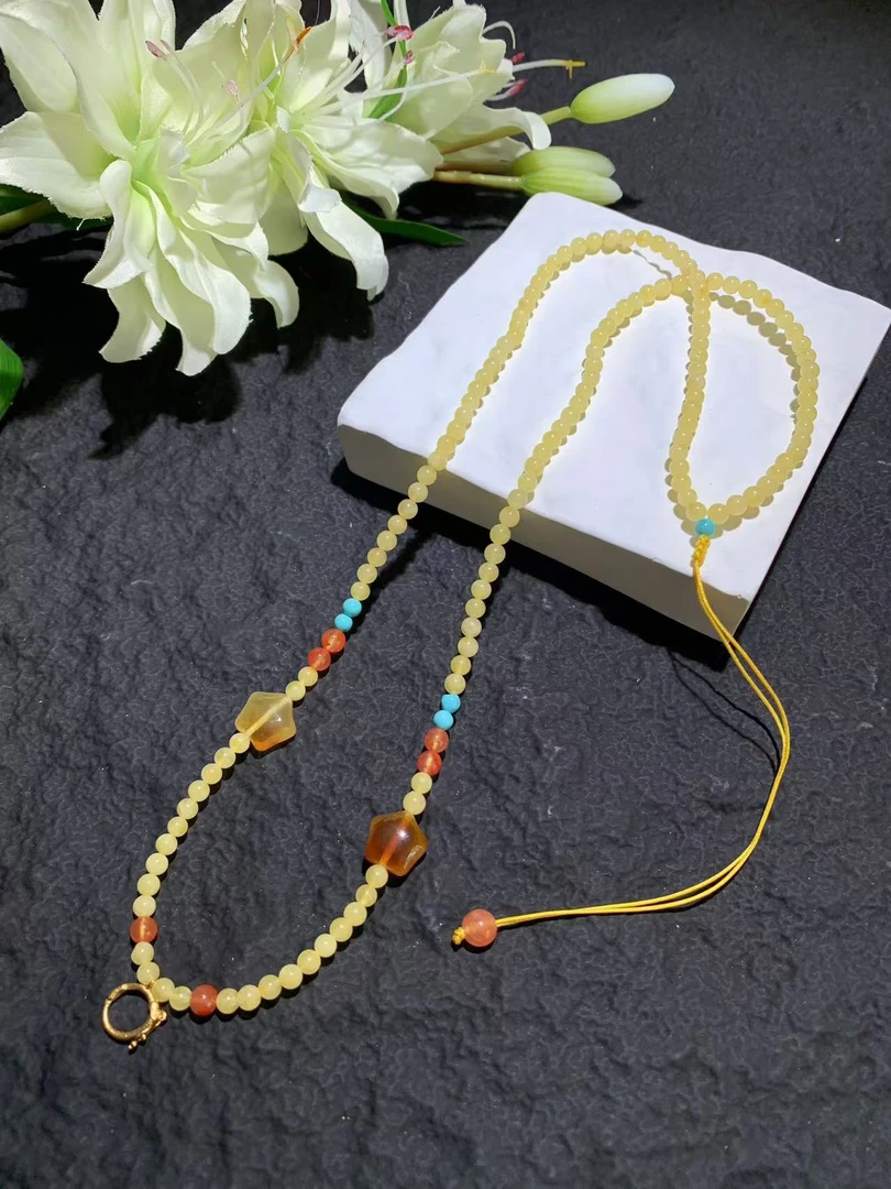 （青黛）蜜蜡项链F1213