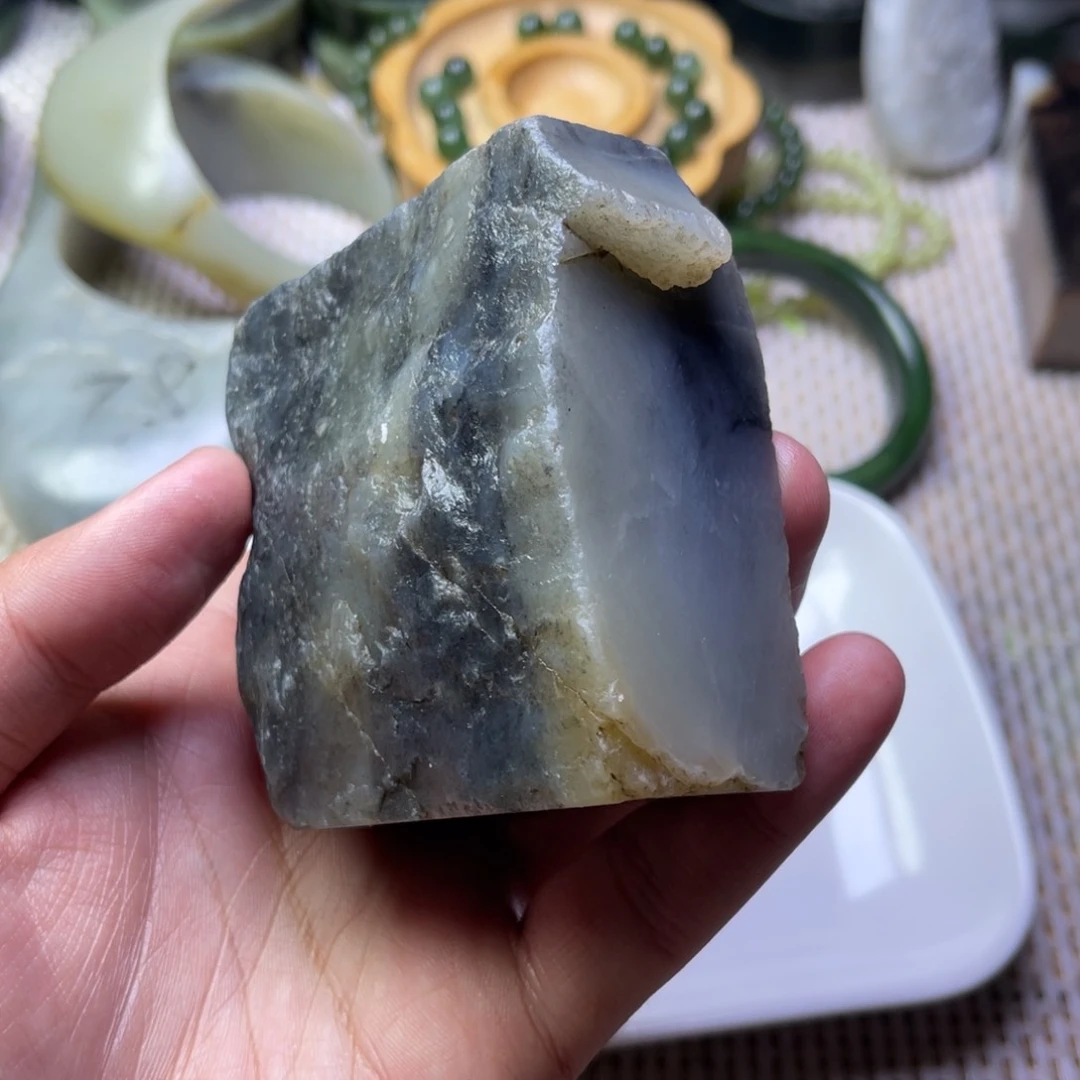 未镶嵌和田玉珠宝半成品青花