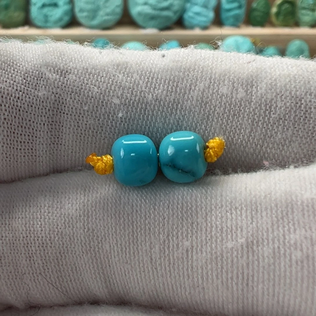 未镶嵌绿松石老型对珠6.2x5.3mm