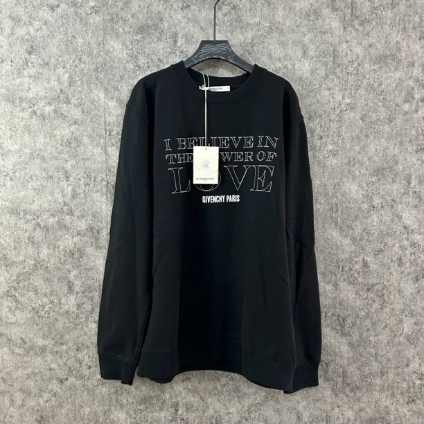 未使用 Givenchy/纪梵希 纪梵希黑色字母圆领卫衣