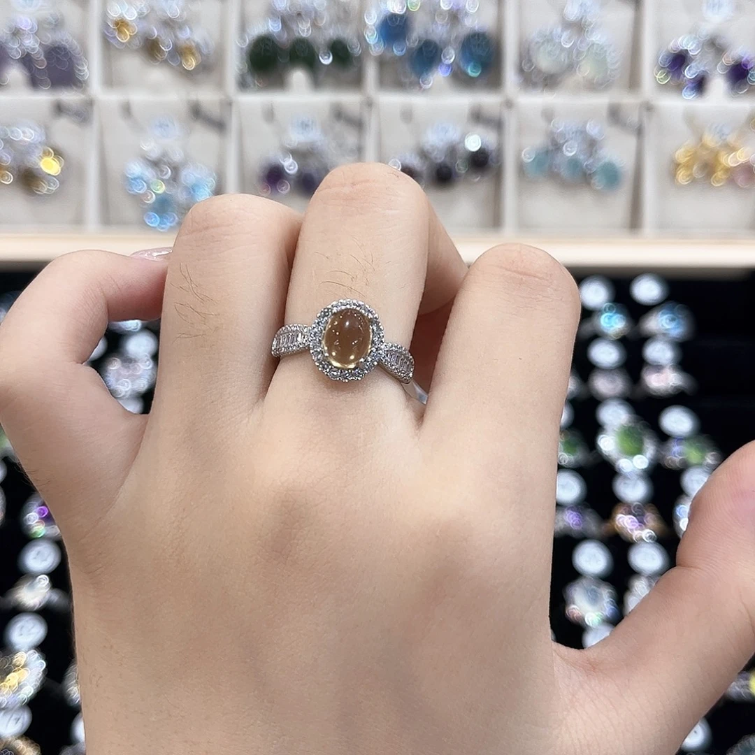 P***n戒指黄晶银S925镶嵌