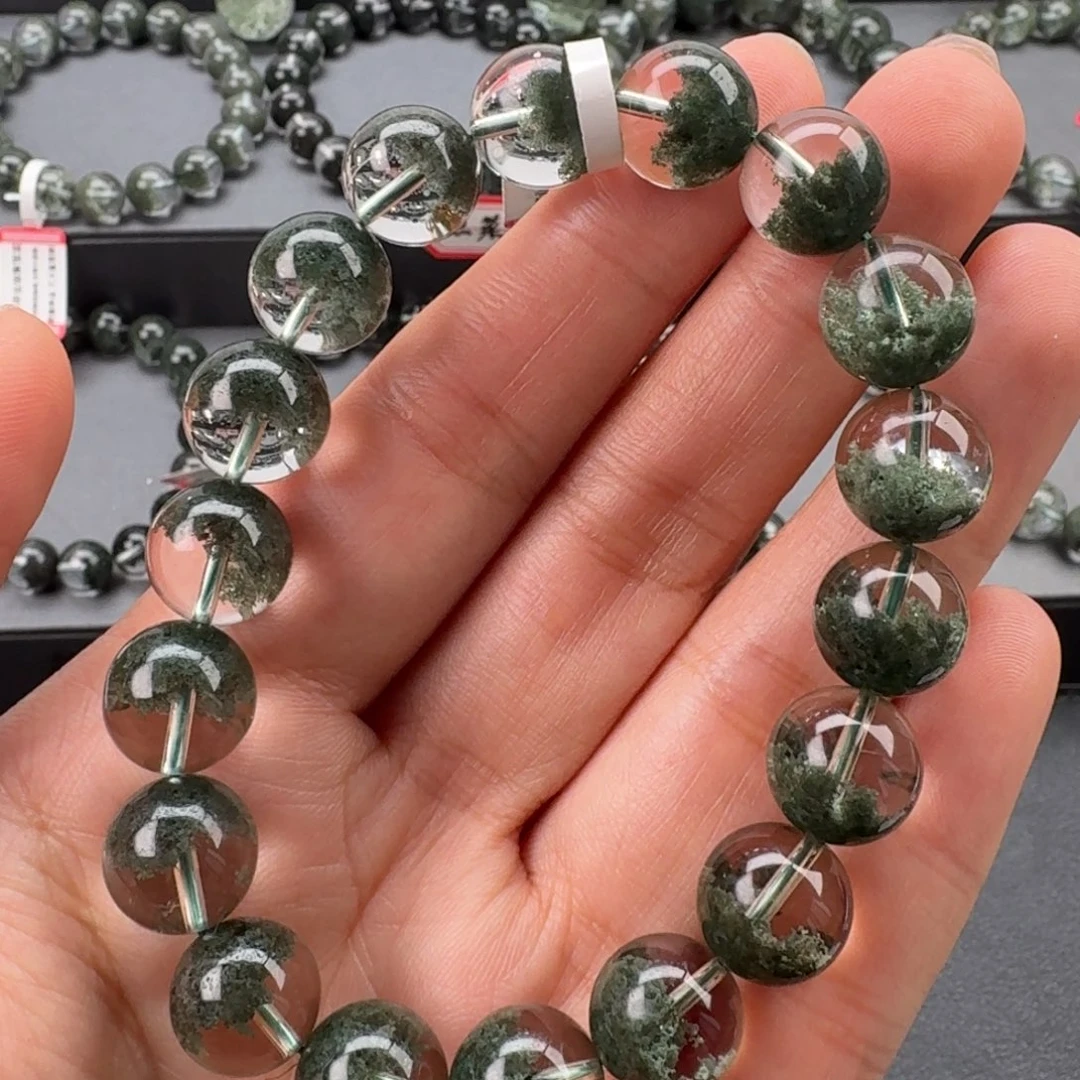 水晶未镶嵌手链天然绿幽灵聚宝盆毕业级