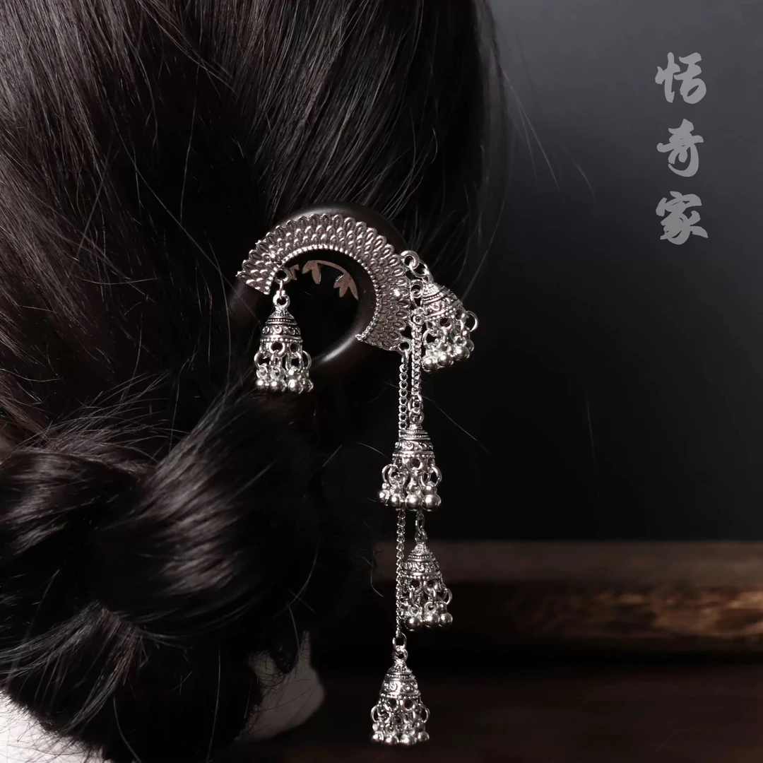 恬奇家a748“苗疆流苏”新中式小众木质发簪发饰汉服民族风古装原创