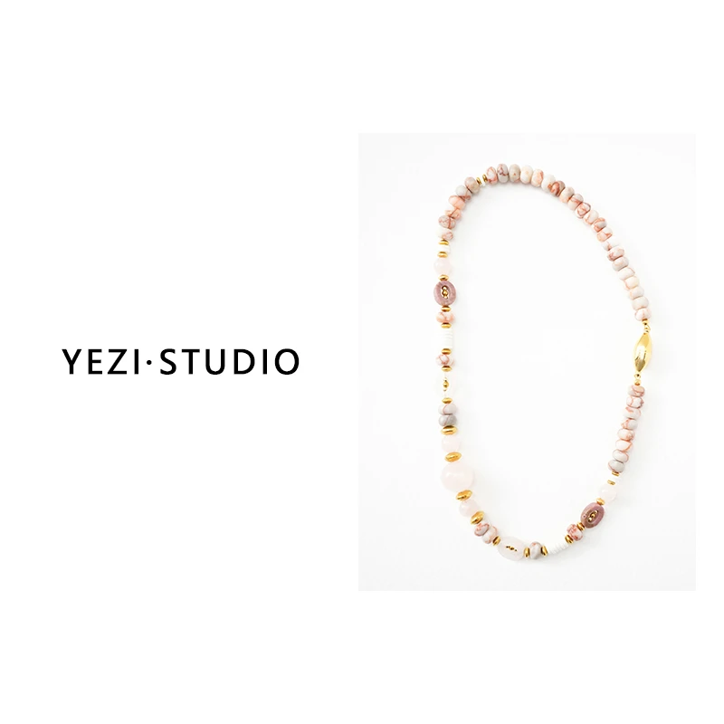 合金项链 【水晶之恋】红网纹蔷薇石合金镀18K真金水晶项链25244003