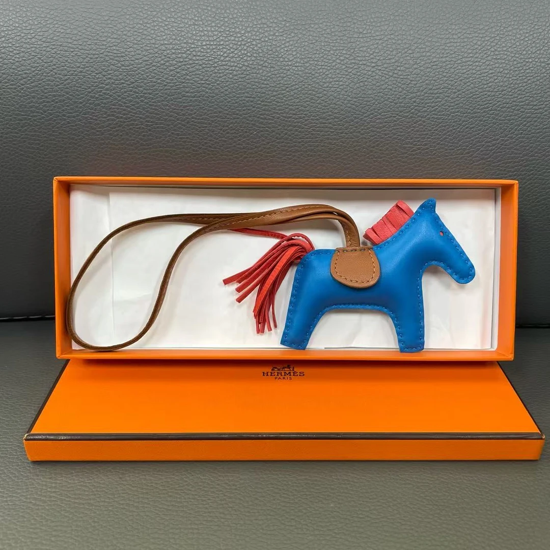 95新 Hermes/爱马仕 坤球奢选 爱马仕蓝色小马挂件