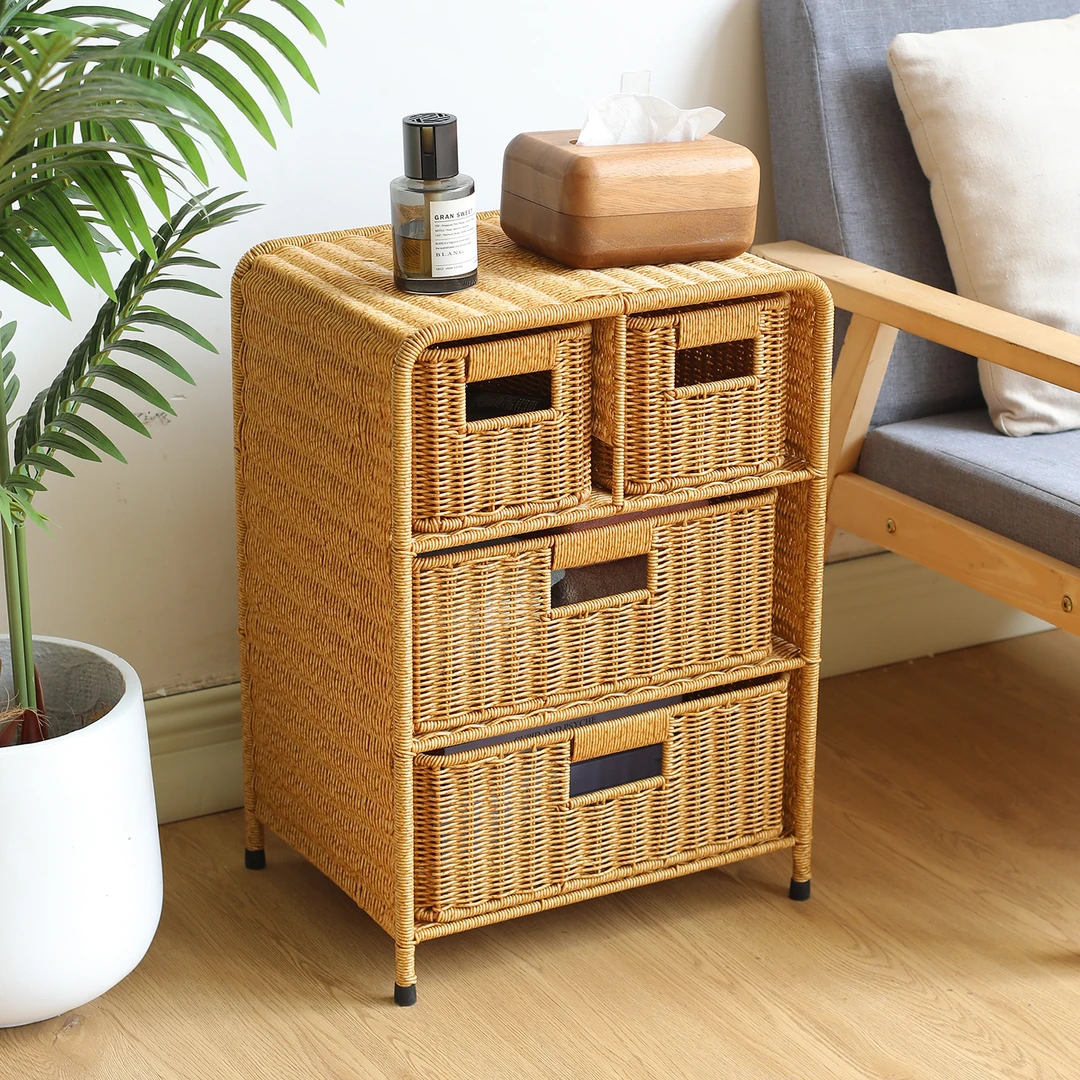 家好点抽屉式收纳柜多层置物架卧室床头柜家用整理储物柜落地客厅