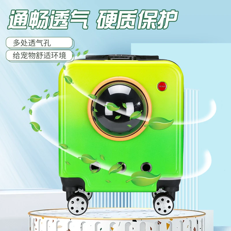宠物拉杆猫箱厂家新款透明罩便携透气泰迪外出旅游
