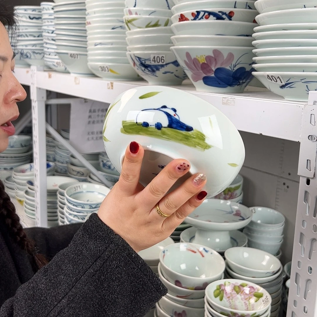 微瑕手绘6寸罗汉碗（单只装随机图案）