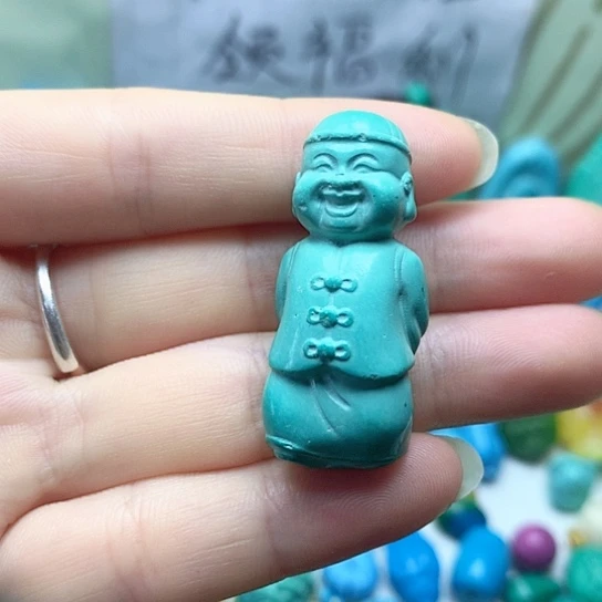 湖北松石雕刻小地主微瑕疵