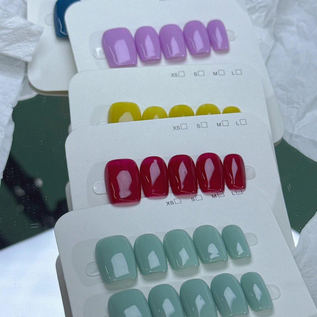 纯手工穿戴甲短款美甲纯色合集显白高级感通勤适用