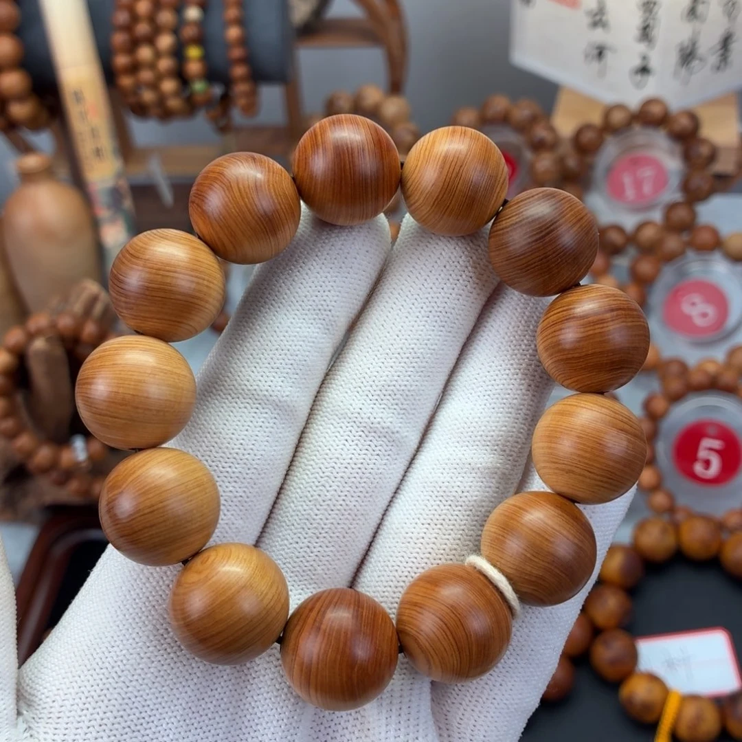 柏木手串/手链红油蚕丝顺纹1.8 药香 38