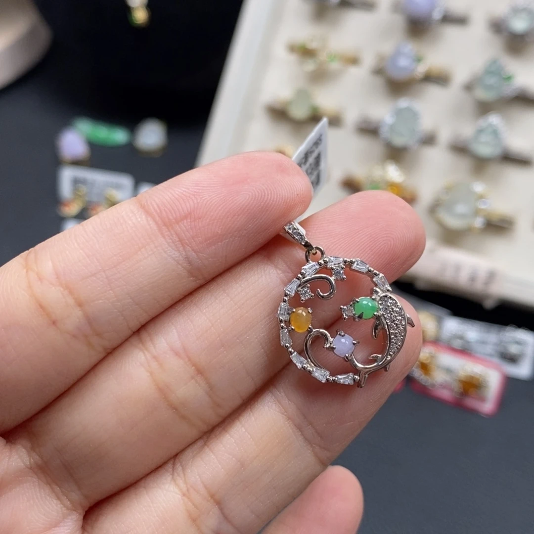 翡翠银S925镶嵌戒指