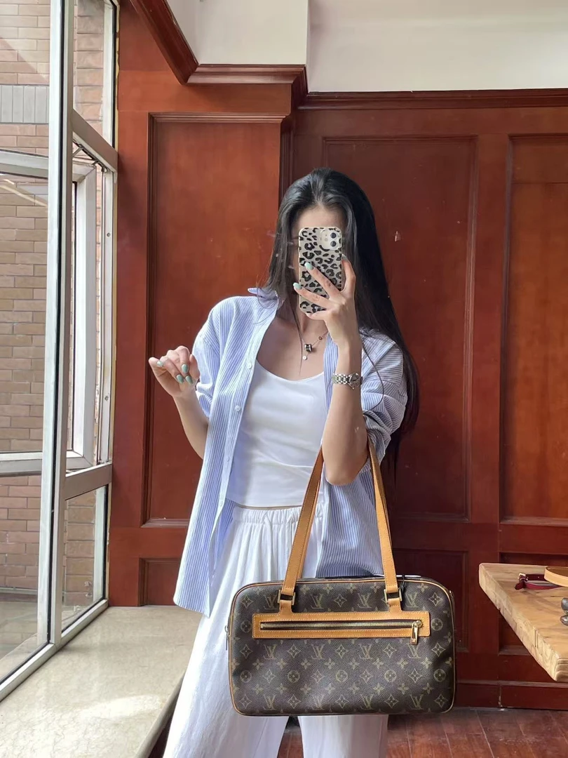 LouisVuitton/路易威登 大号开口笑包/手提单肩包/经典修复品