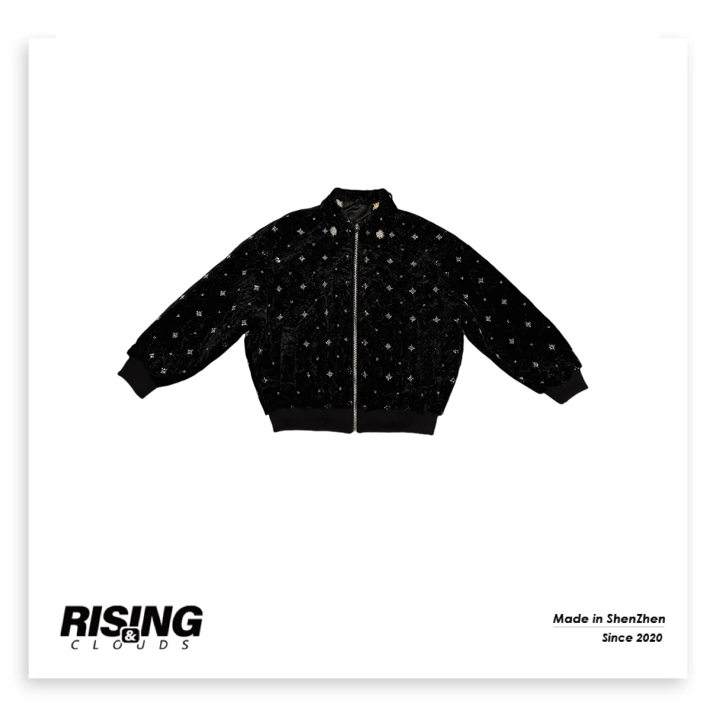 现【云姐】深圳秋冬显瘦“重工钉珠棉服”外套100401