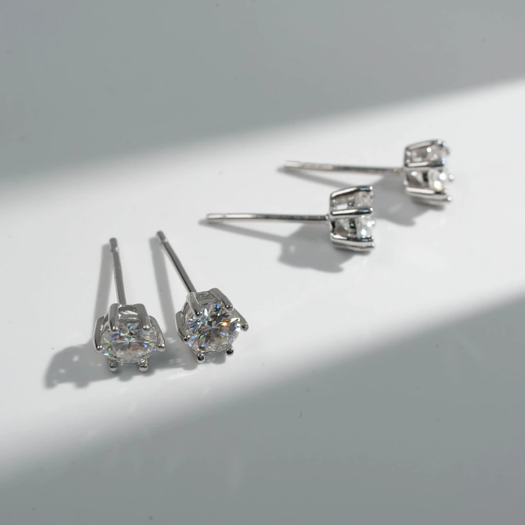 925银莫桑石银制品 【星浩珠宝】莫桑石耳钉30-10T43L172 多样性发1