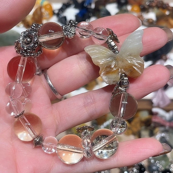 蛇纹石玉合金颈饰