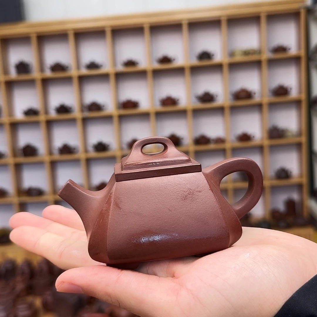 紫砂茶壶四方抽角石瓢160cc