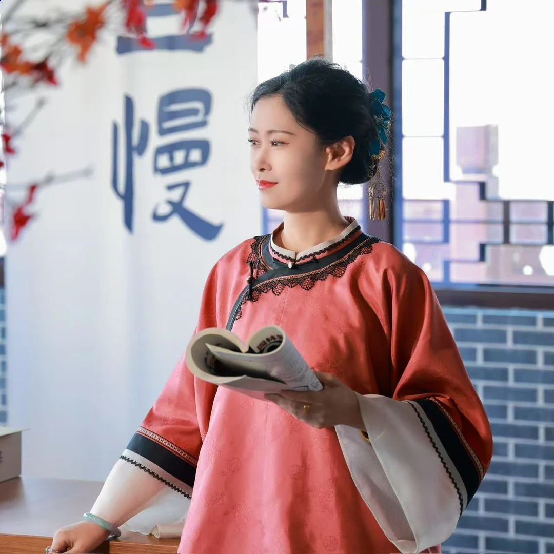 蘇夢【樱珞】二经绞罗改良版立领斜襟半大褂01031547