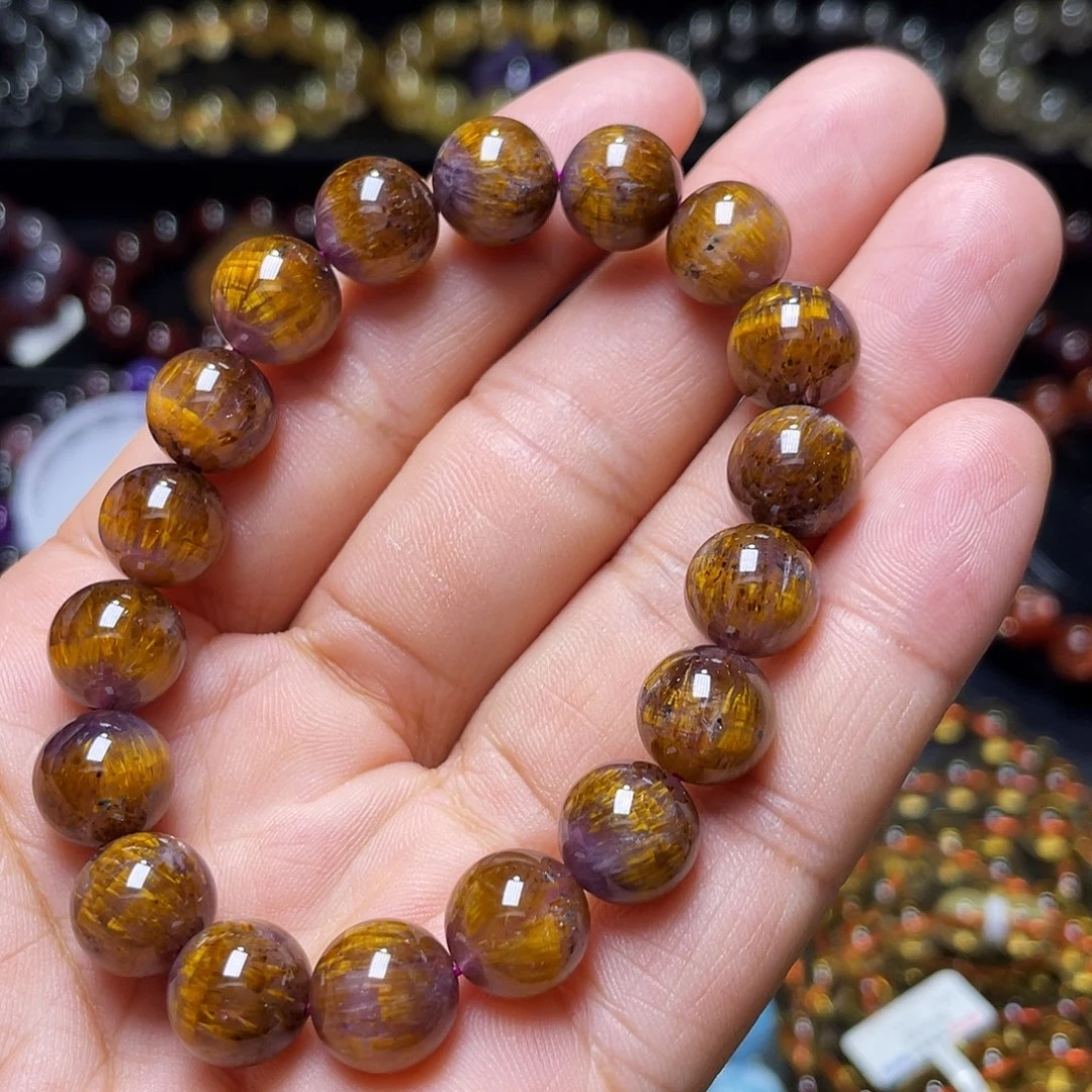 水晶手链未镶嵌极光紫钛手链