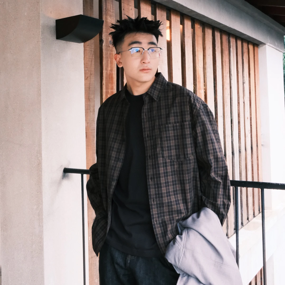 【预售】SANBAI 叁佰【格物致知】纯棉格纹衬衫翻领秋冬百搭基础款