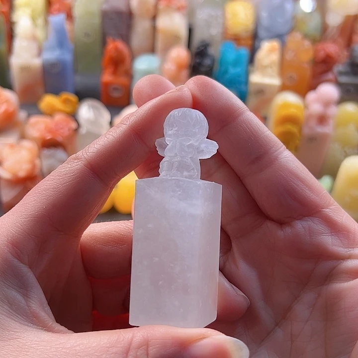 昌化石印石手工定制2.1厘米天使，包刻字