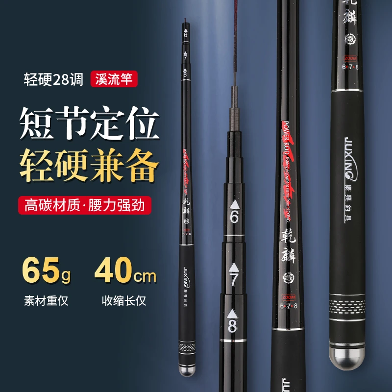 定位短节手竿超轻超硬鳑鲏白条竿迷你鱼竿便携溪流竿【QZ】