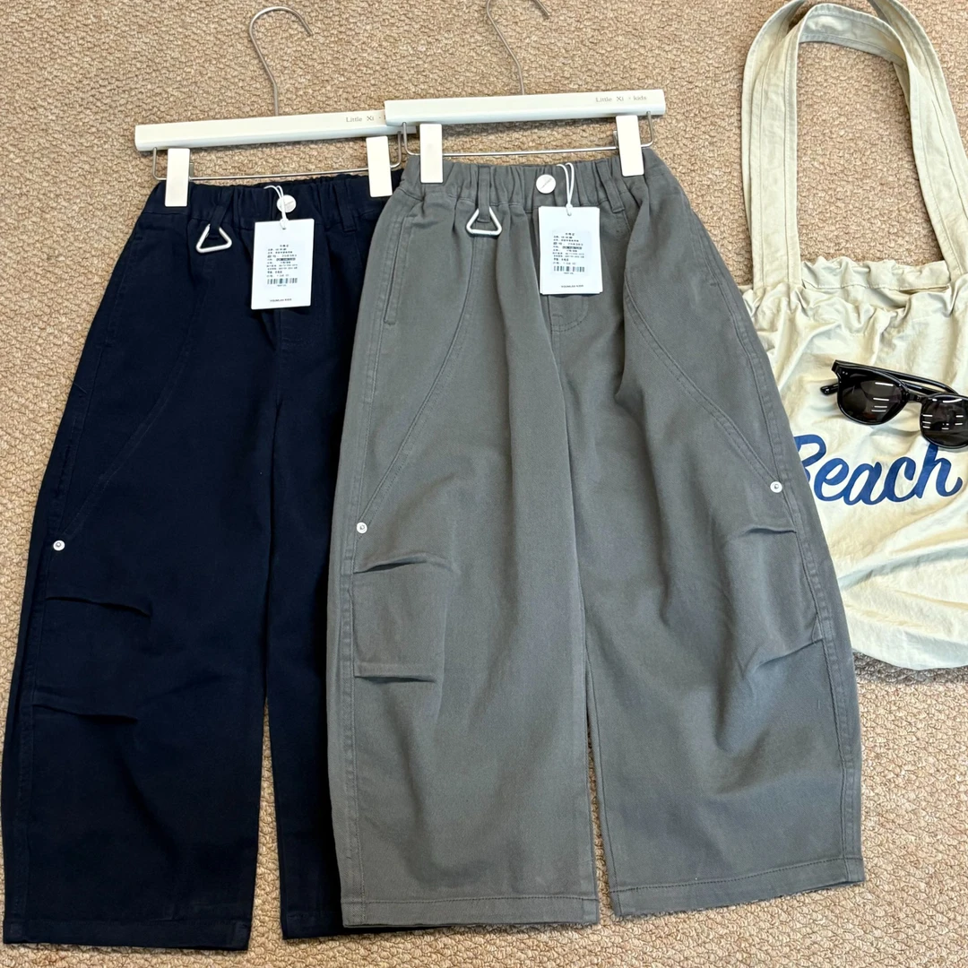 小熙家秋季新款男女大童休闲百搭长裤宽松伞兵裤258383-237-238