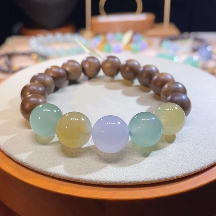 翡翠未镶嵌吊坠(不含链)翡翠糖果色手串