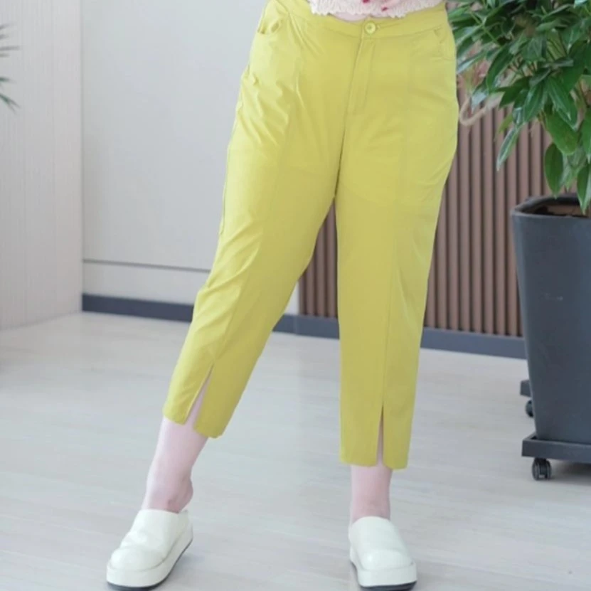 速干四面弹萝卜裤前开叉松紧腰九分裤宽松大码运动百搭休闲裤子女