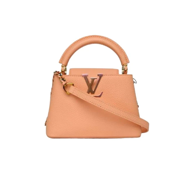 99新 LouisVuitton/路易威登 小花柳 Cap Mini 橘色幻彩扣 芯片包