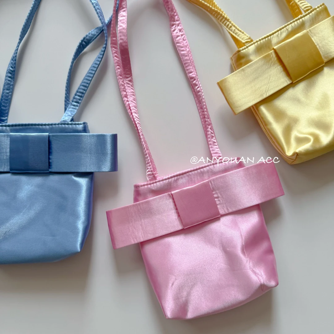 蝴蝶结公主包缎面手提包甜美气质设计感可爱包包女孩腋下包