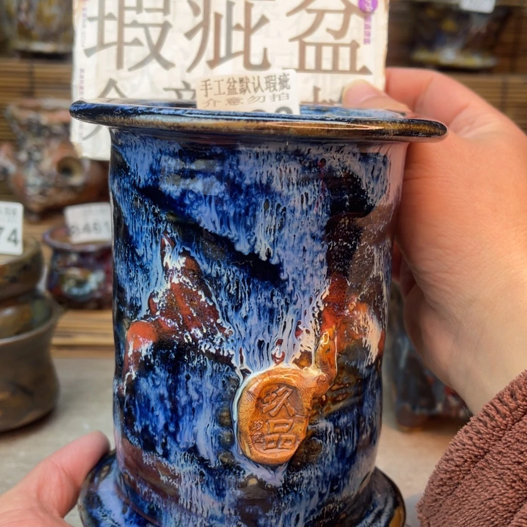 手工花盆默认瑕疵完美者勿拍