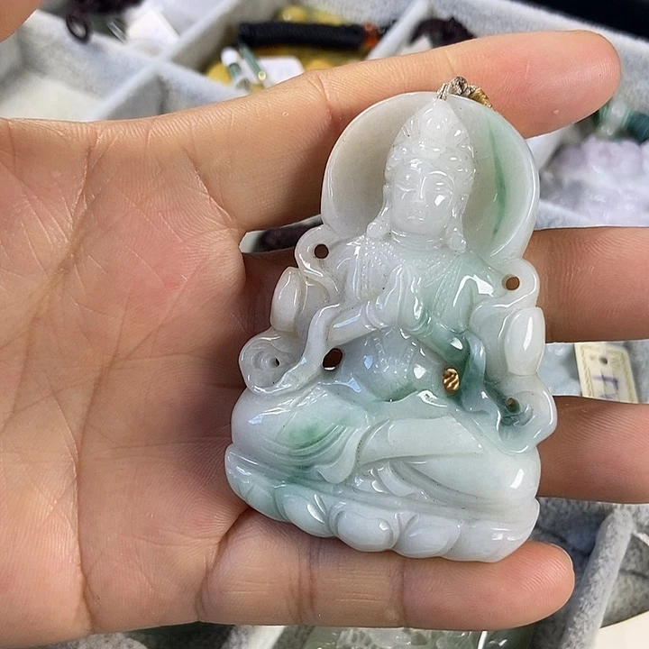 翡翠未镶嵌吊坠(赠链)