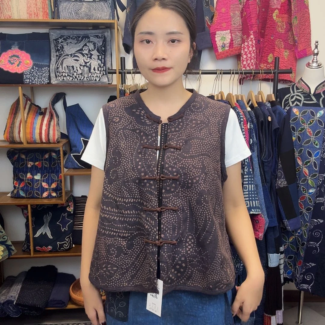 棉棉妤然服饰土布豆染马甲