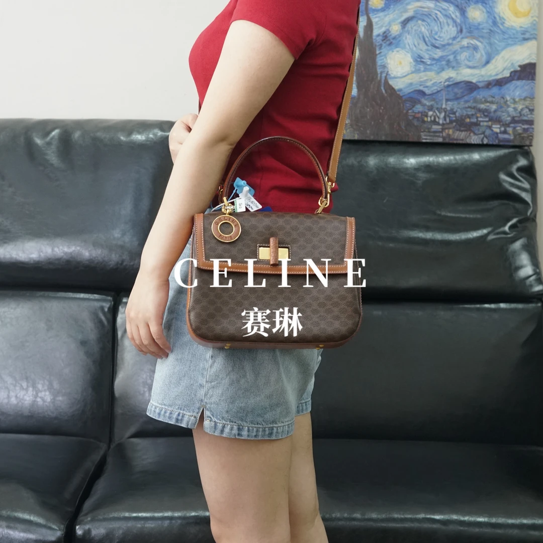 95新 Celine/思琳  老花手提斜挎包/EE05627140/7140