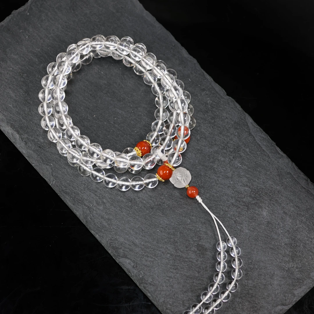 晶匠天然白水晶设计款108颗 编号-Z24328