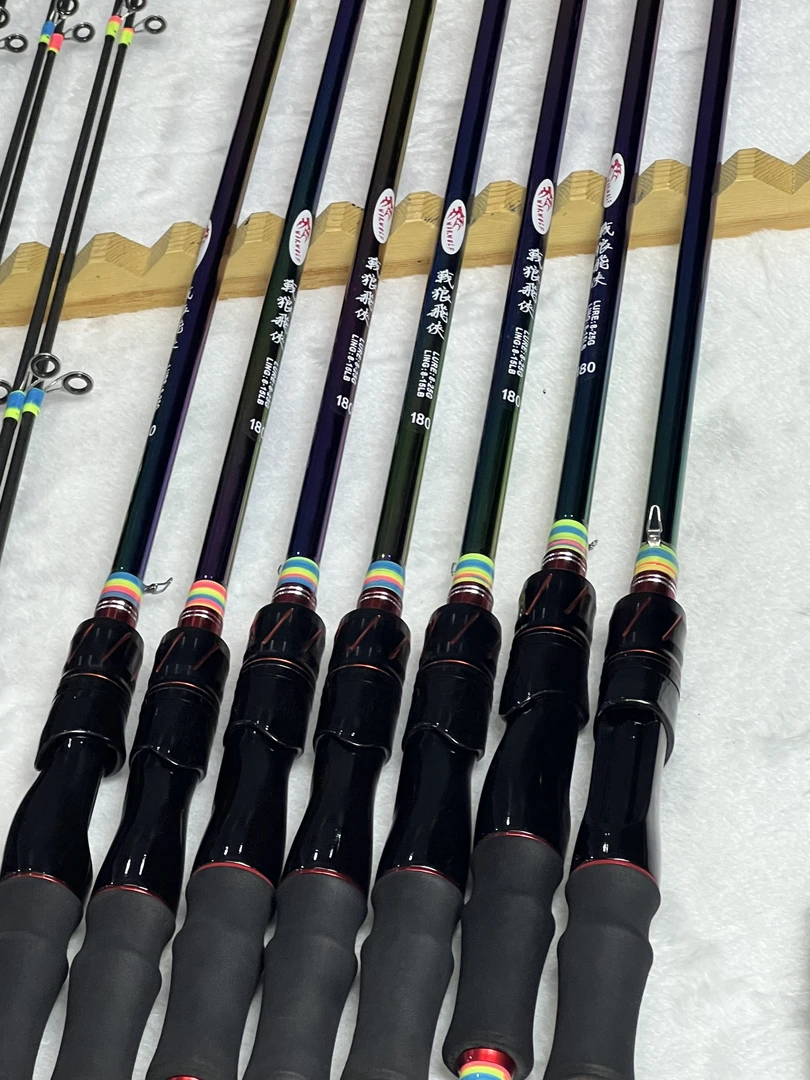 【出口海外】七彩电镀路亚竿水滴轮纺车轮远投综合单竿单杆2025新款