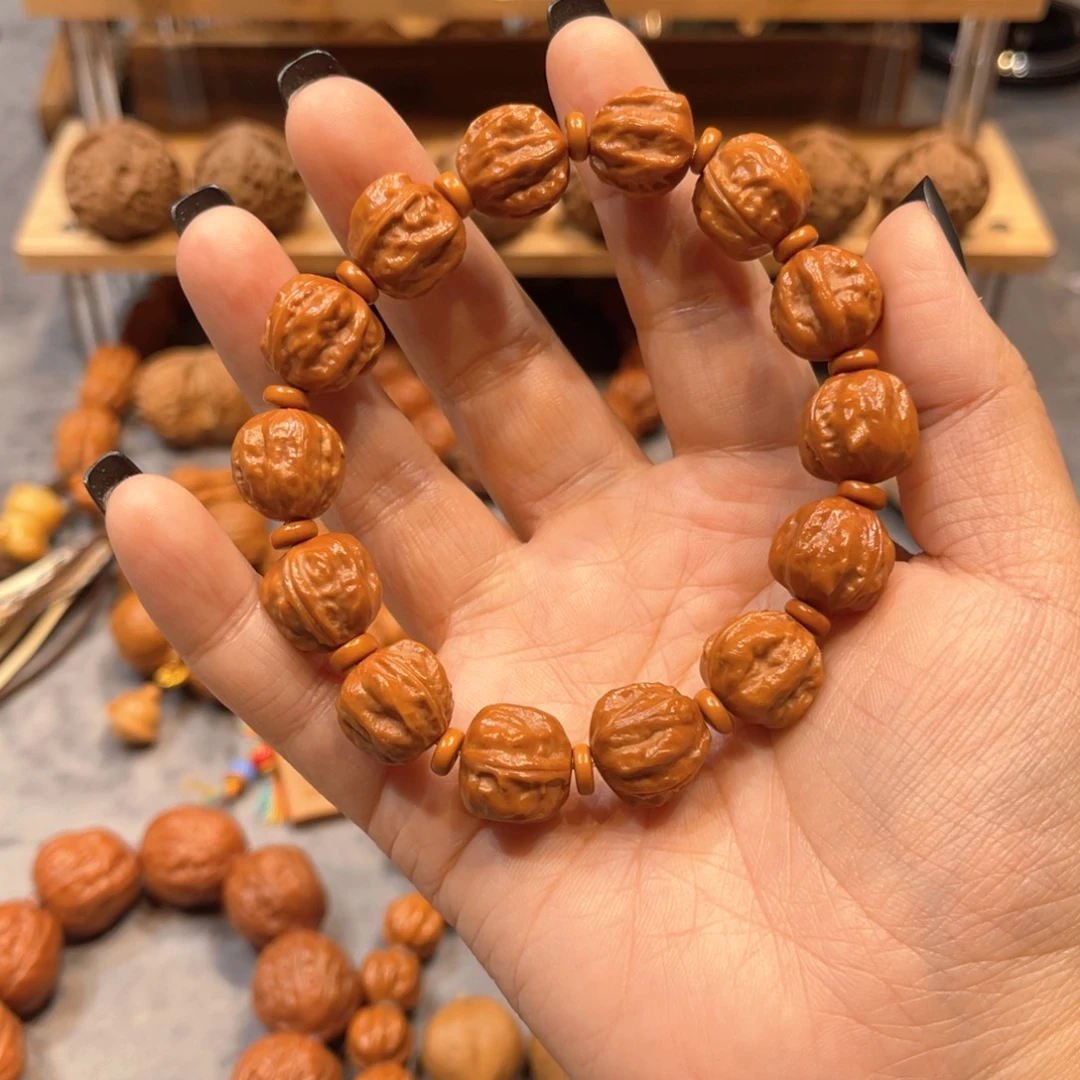 把件文玩核桃赤龙京八棱手串