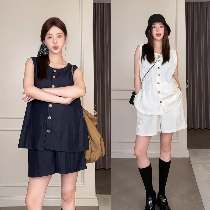 孕妇装夏季莱塞尔新款短裤时尚显瘦舒适休闲套装